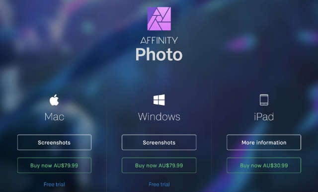 is there a trial version of affinity photo for mac